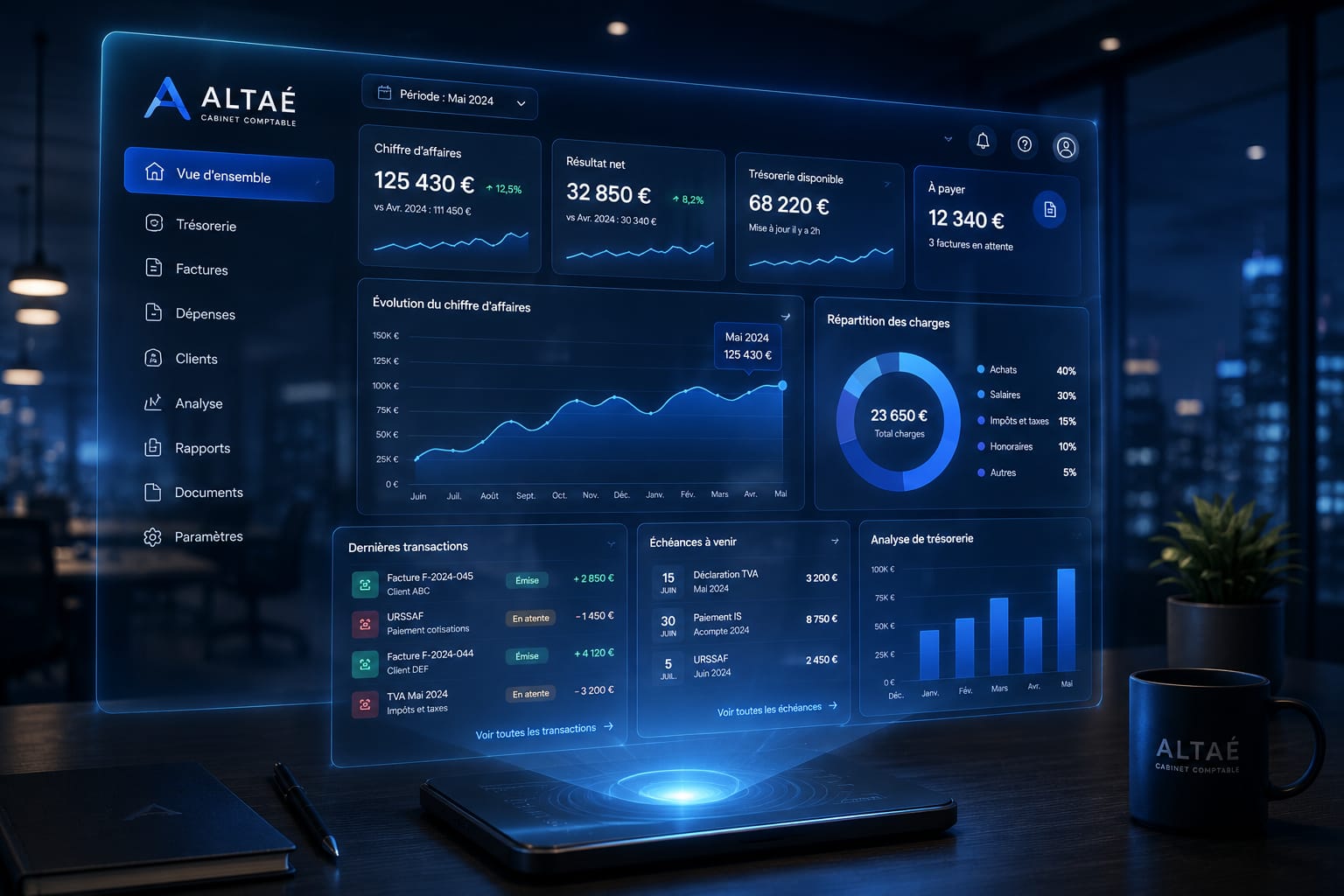Dashboard ALTAÉ piloté par l'IA